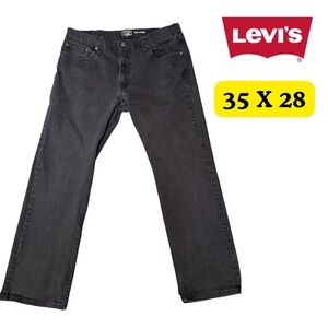 Levi’s Men's Black Faded Jeans Altered Size 35 X 28 Denim Relaxed Fit Pants #143